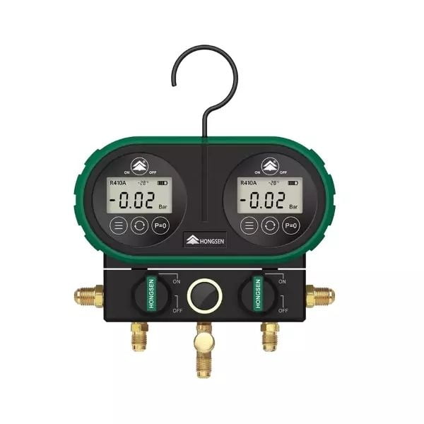 Hongsen HS-DVS60-101A-60 Dijital ManifoldR R32/R134/R1234/R22/R600/R507/R404/R410 Ø80 90 CM Hortumlu