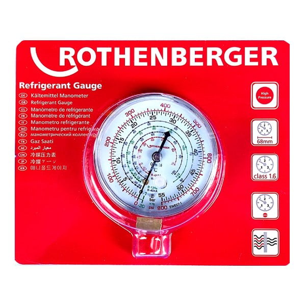 Rothenberger Y. Basýnç Saati 68mm K.suz R22 - R134 - R404 Kod:170722